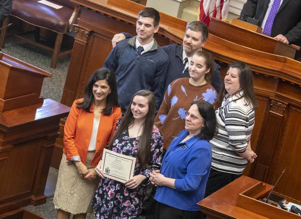 A photo of students in Maine's State House